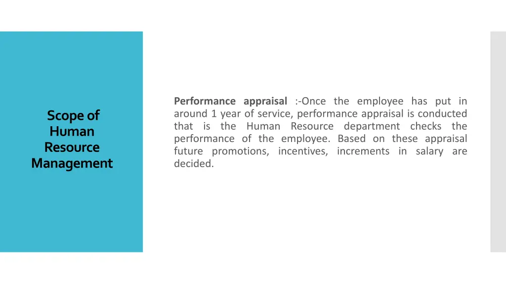 performance appraisal once the employee