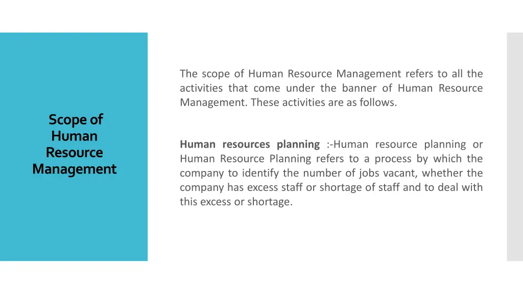 the scope of human resource management refers