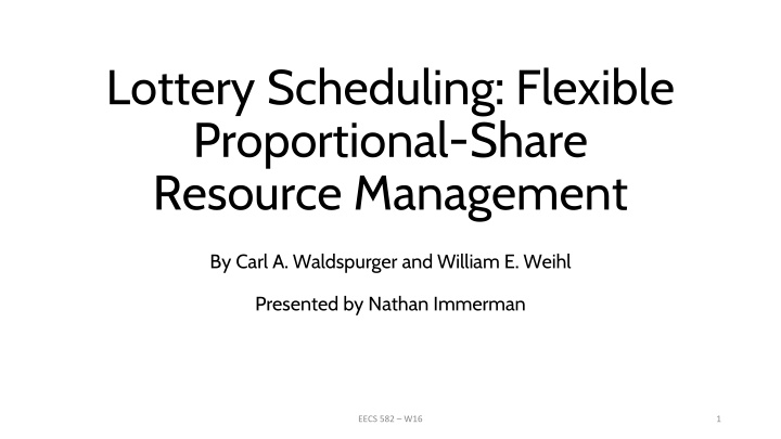 lottery scheduling flexible proportional share