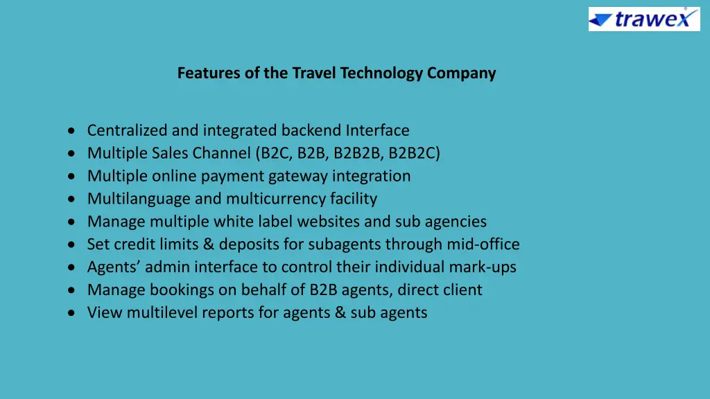 features of the travel technology company