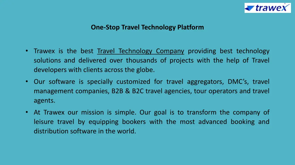 one stop travel technology platform