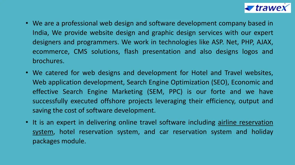 we are a professional web design and software