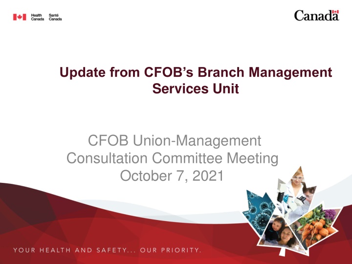 update from cfob s branch management services unit