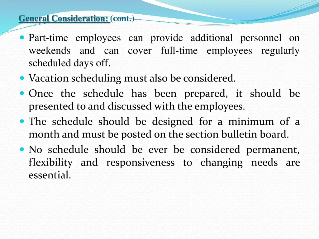 general consideration cont