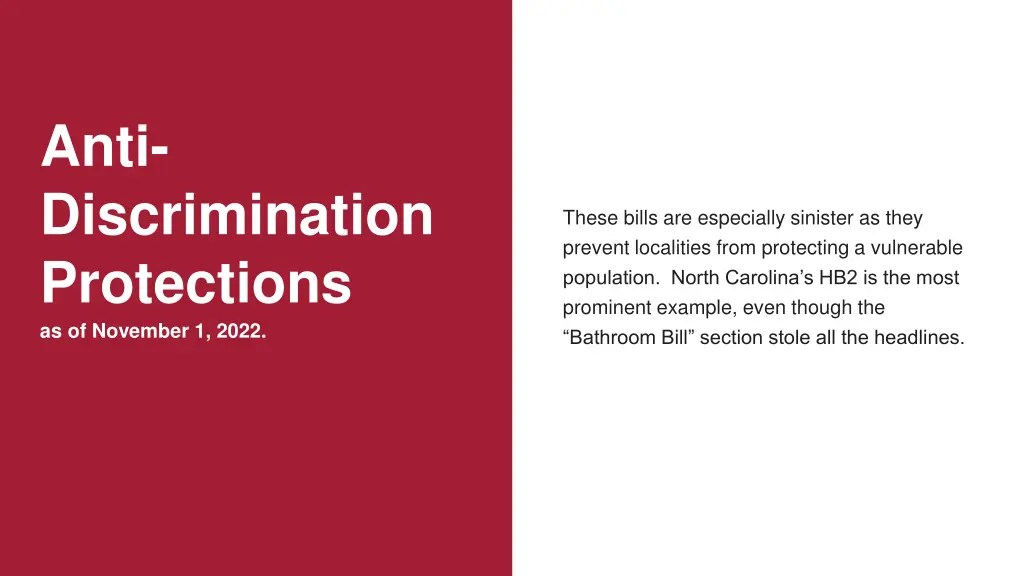 anti discrimination protections as of november