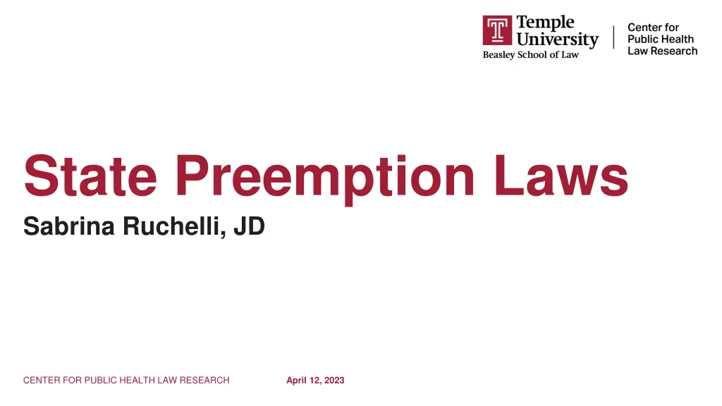 state preemption laws sabrina ruchelli jd