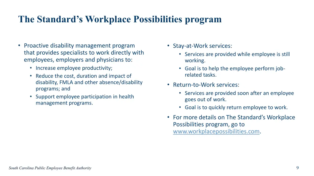 the standard s workplace possibilities program