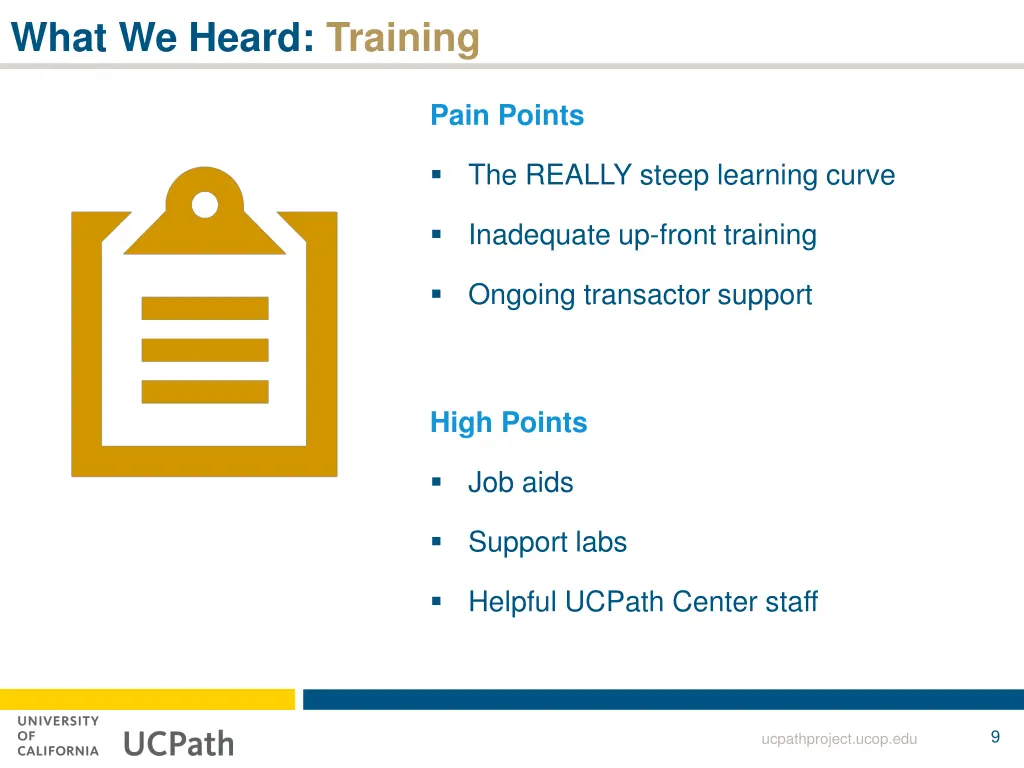 what we heard training