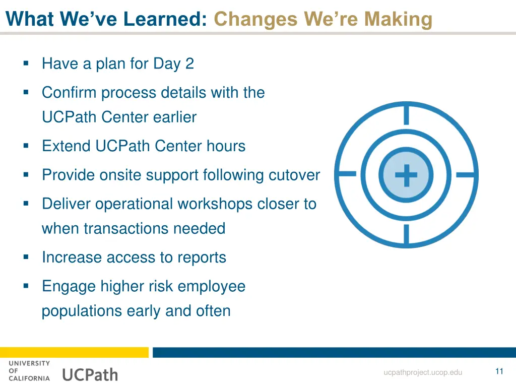 what we ve learned changes we re making