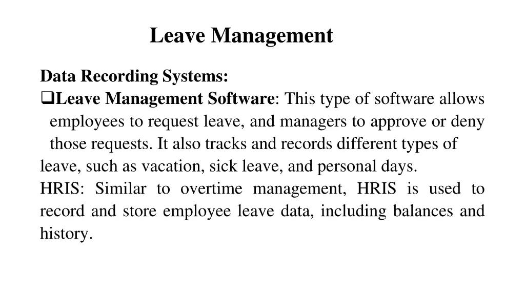 leave management