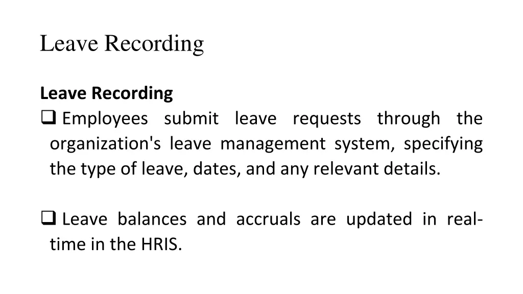 leave recording