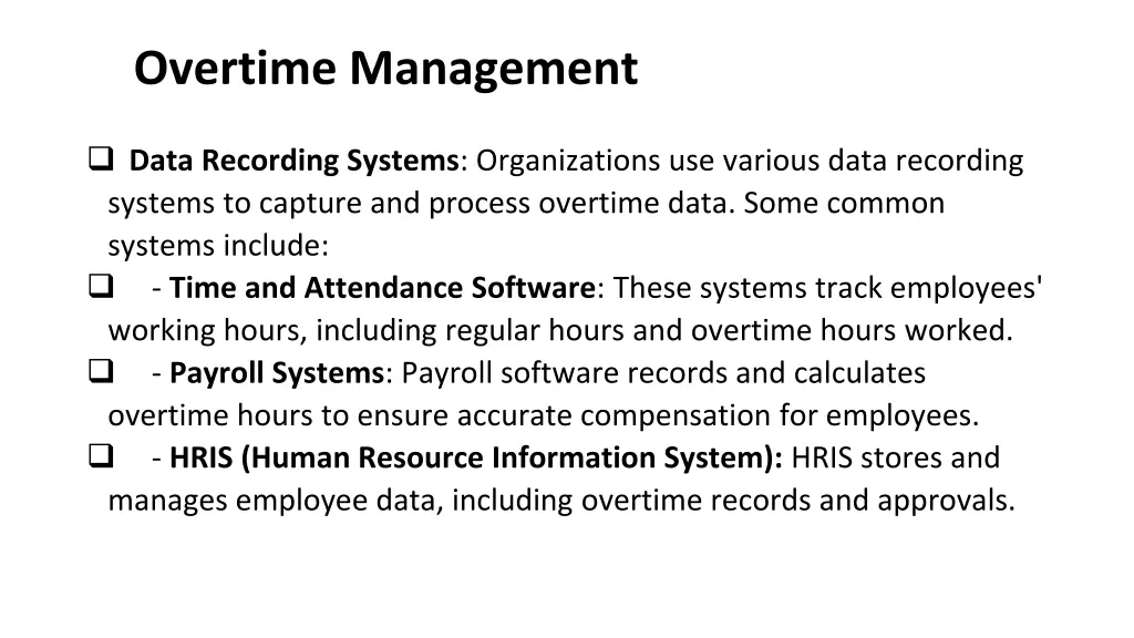 overtime management