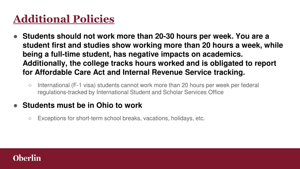 additional policies