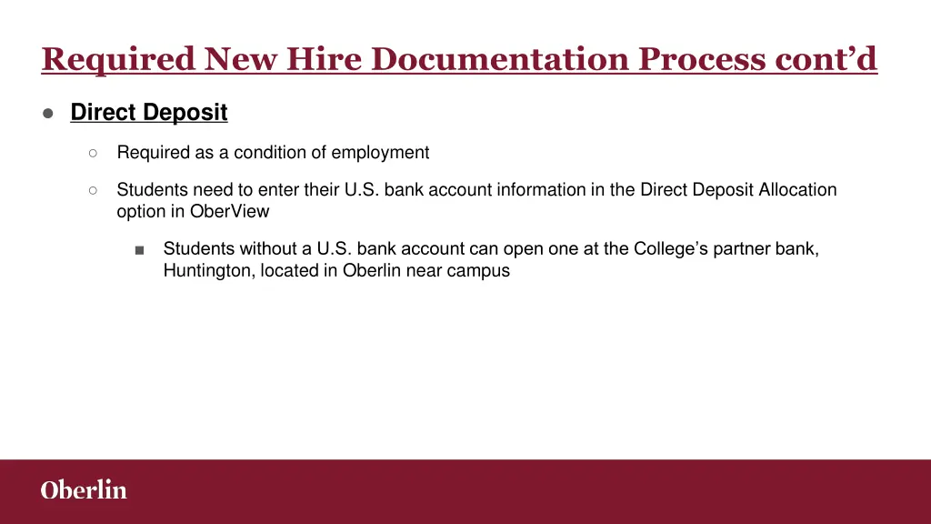 required new hire documentation process cont d 3