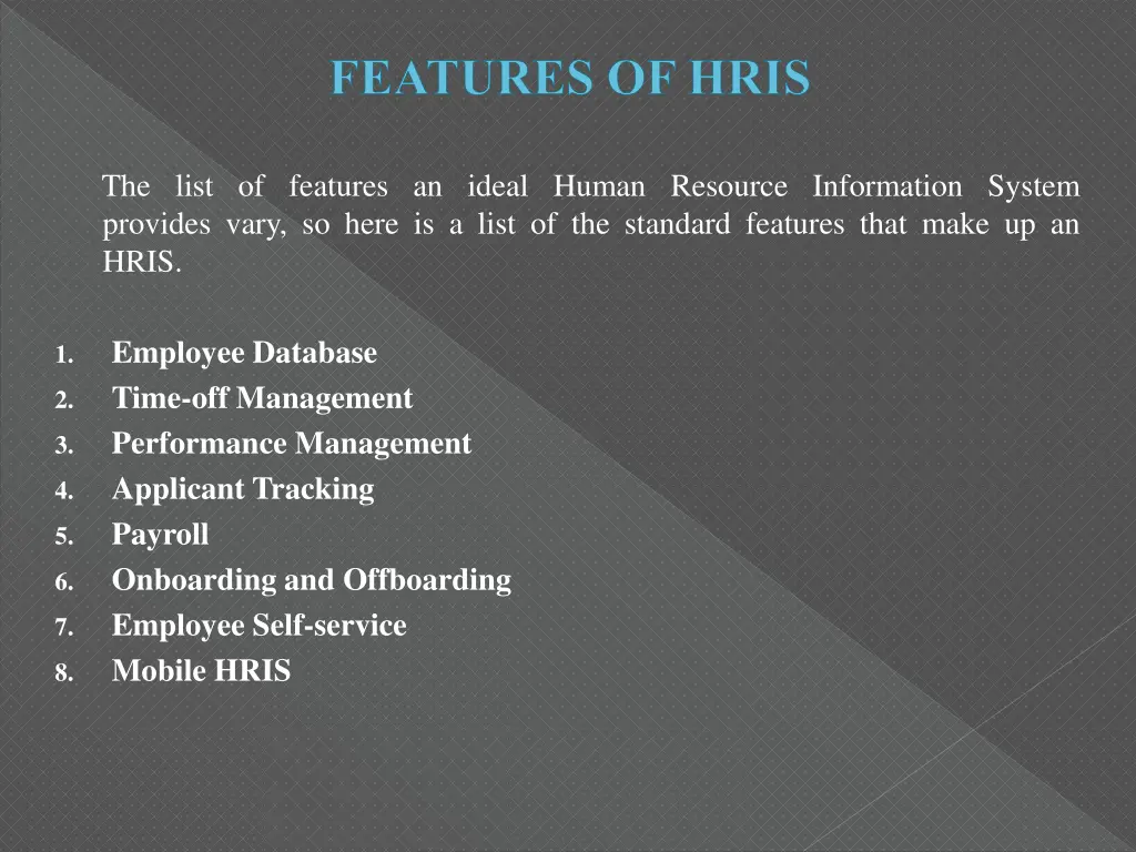 features of hris