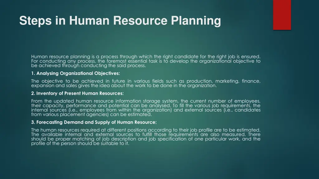 steps in human resource planning 1