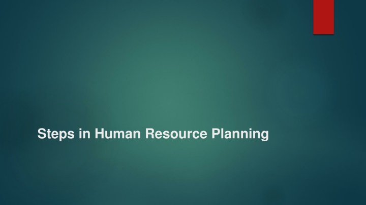 steps in human resource planning