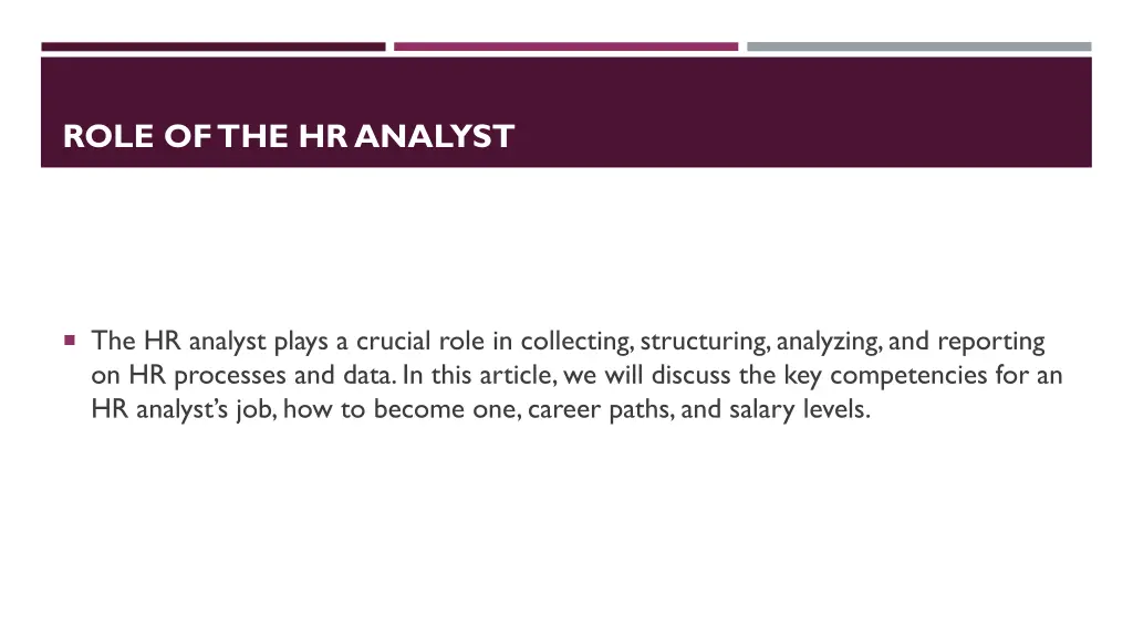 role of the hr analyst