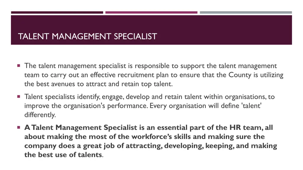 talent management specialist