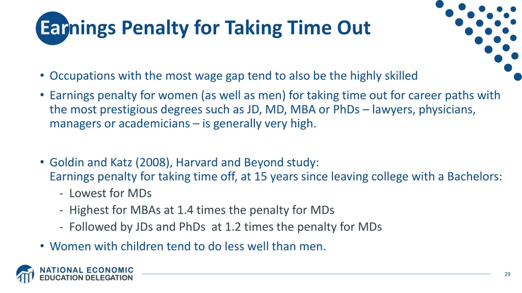 earnings penalty for taking time out