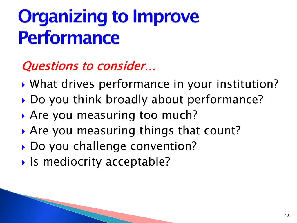 questions to consider what drives performance