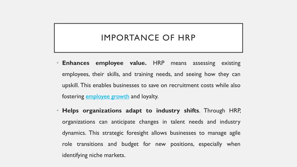 importance of hrp