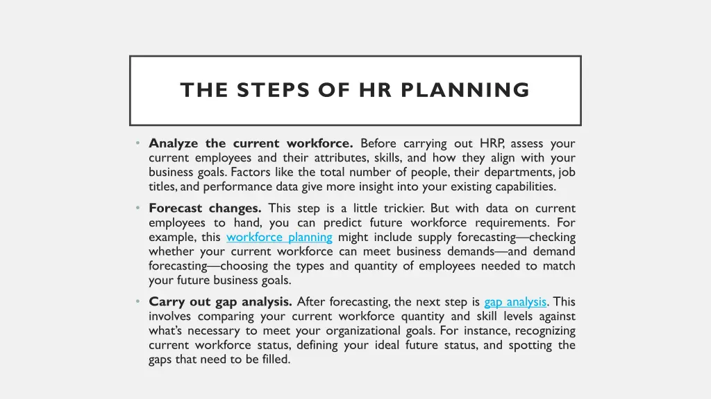 the steps of hr planning
