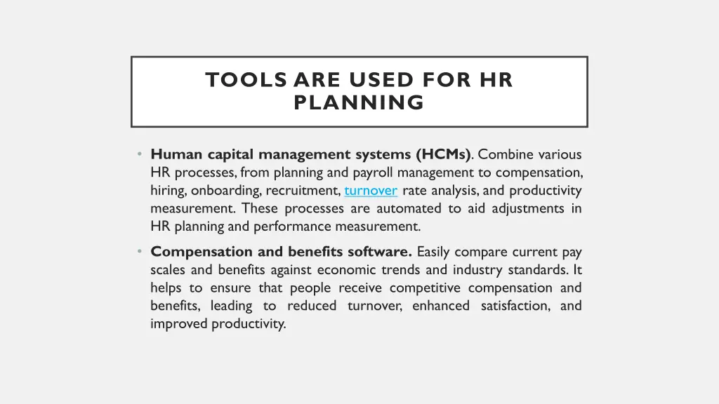 tools are used for hr planning 1