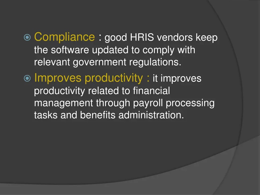 compliance good hris vendors keep the software