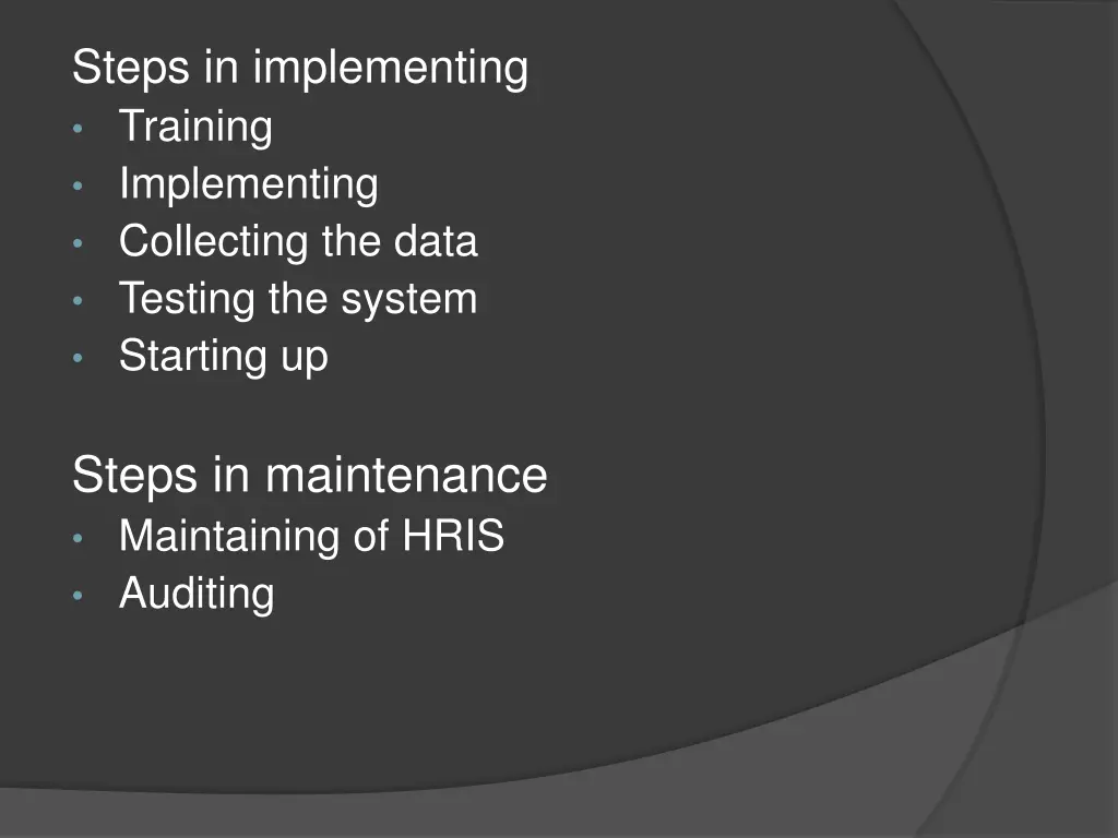 steps in implementing training implementing