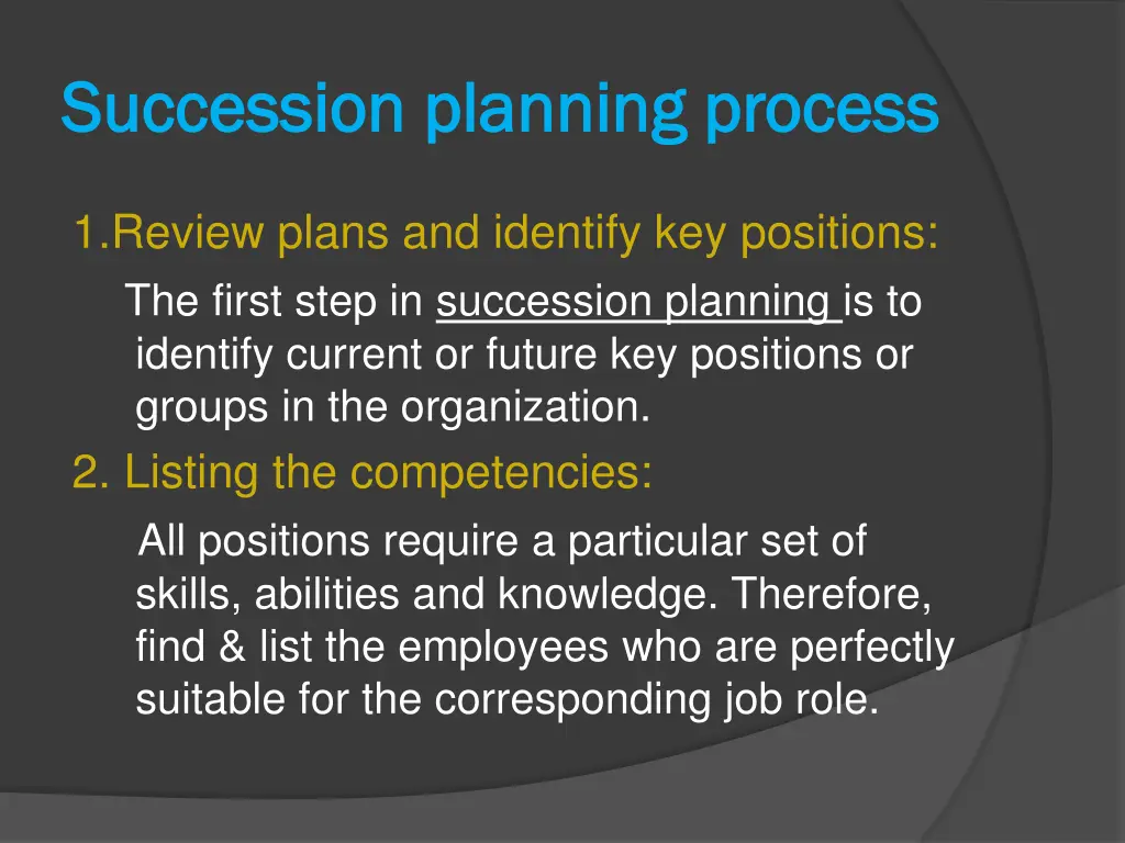 succession planning process succession planning