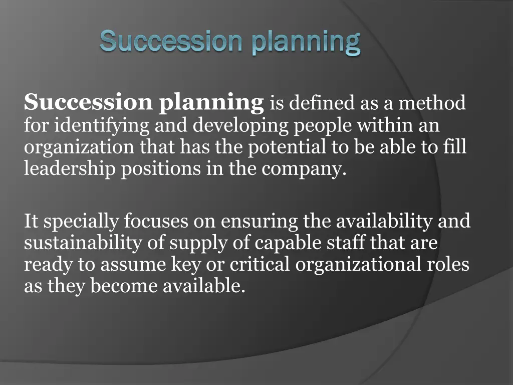 succession planning succession planning
