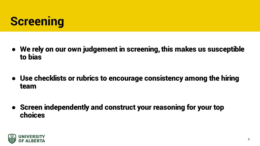 screening