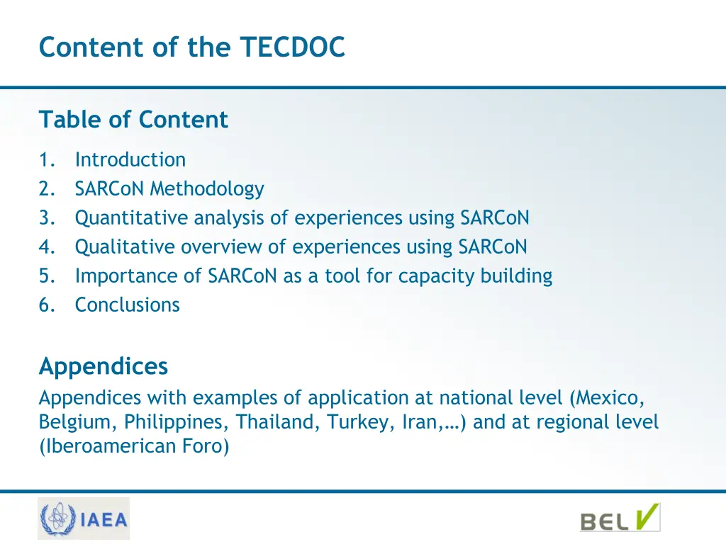 content of the tecdoc