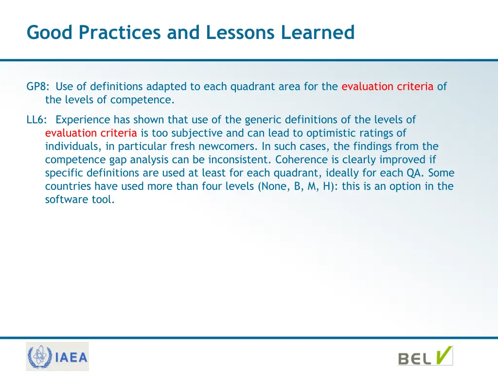 good practices and lessons learned 2