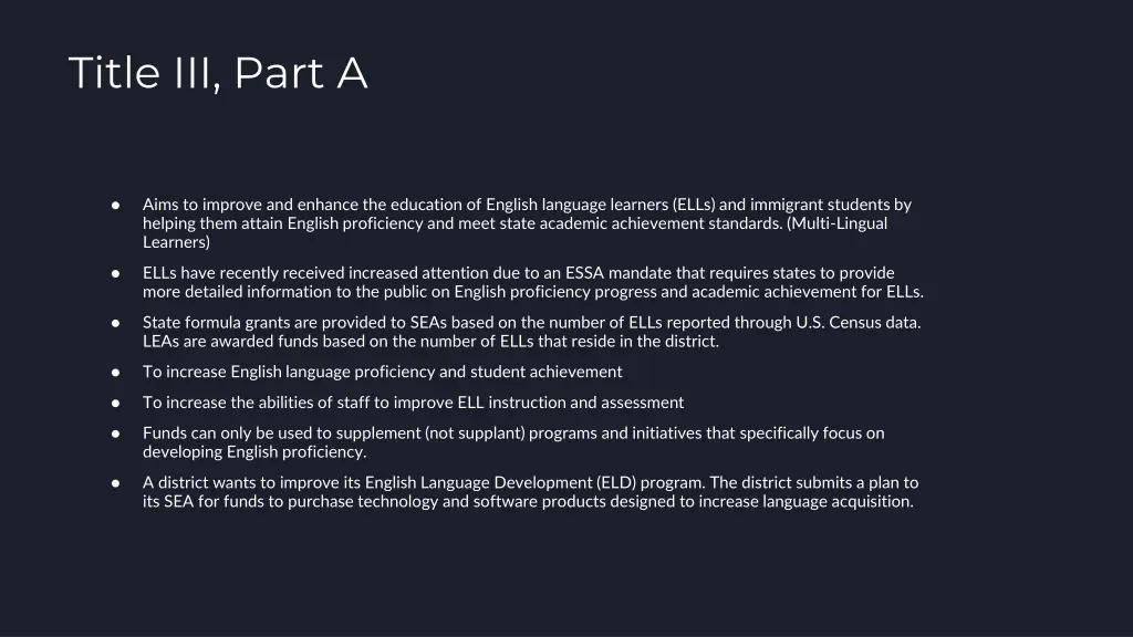 title iii part a