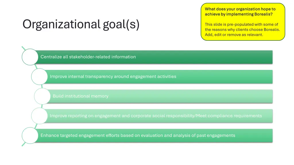 what does your organization hope to what does