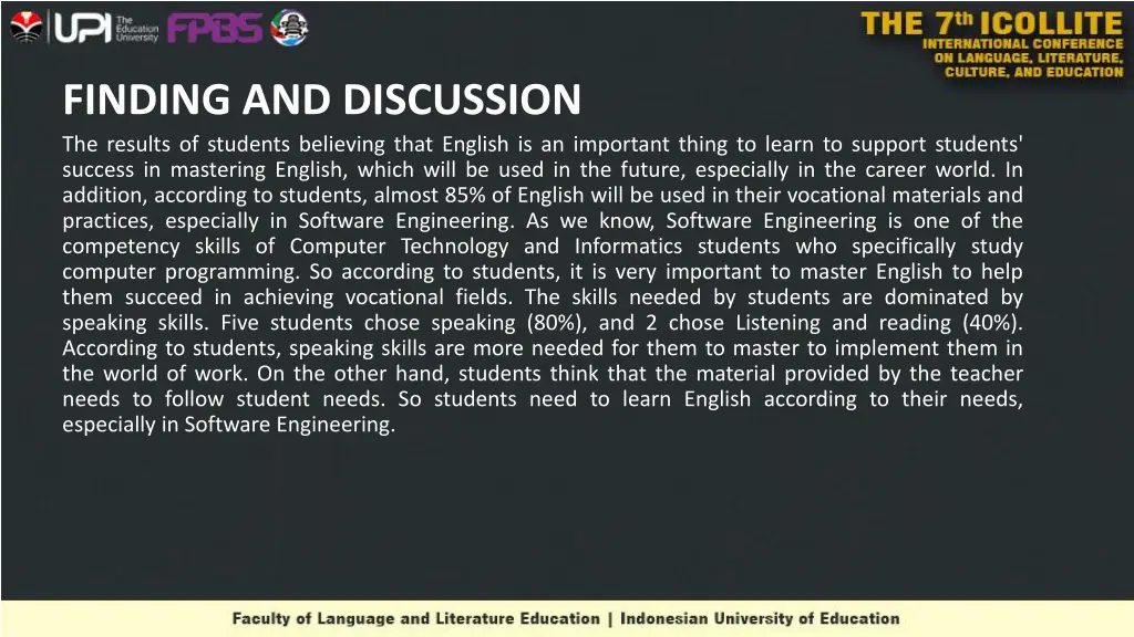 finding and discussion the results of students