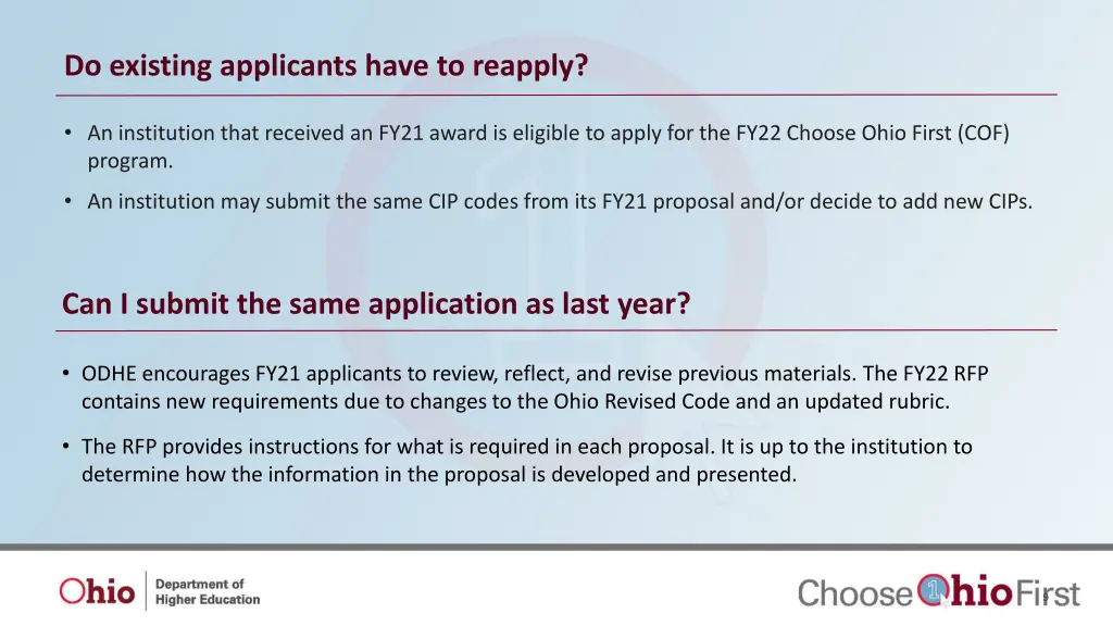 do existing applicants have to reapply