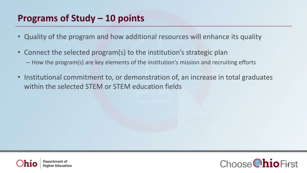 programs of study 10 points