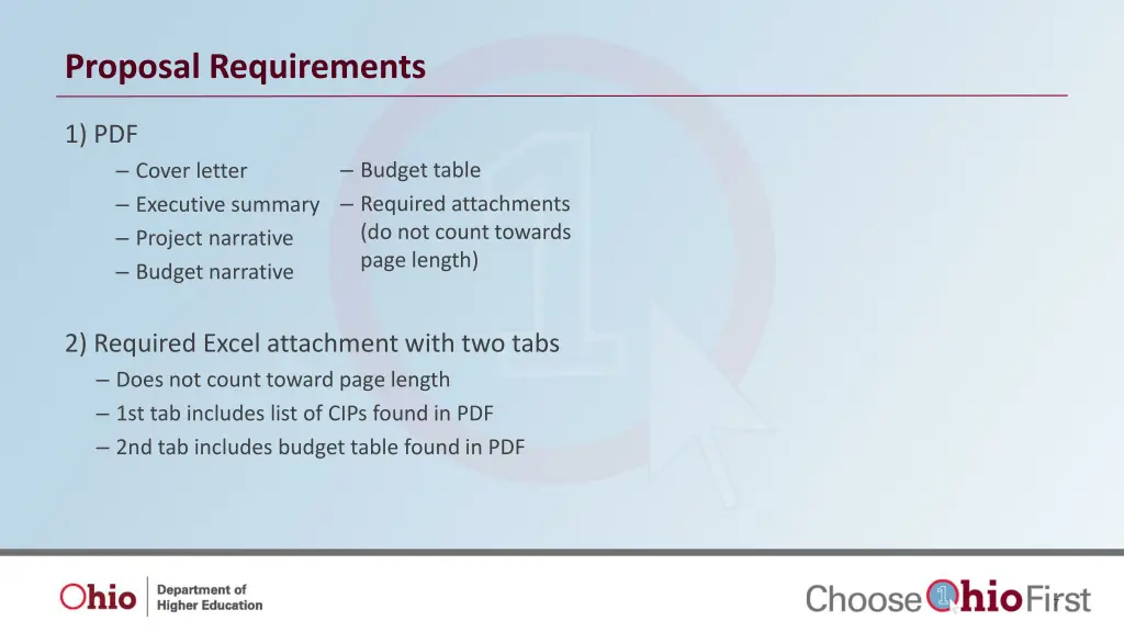 proposal requirements