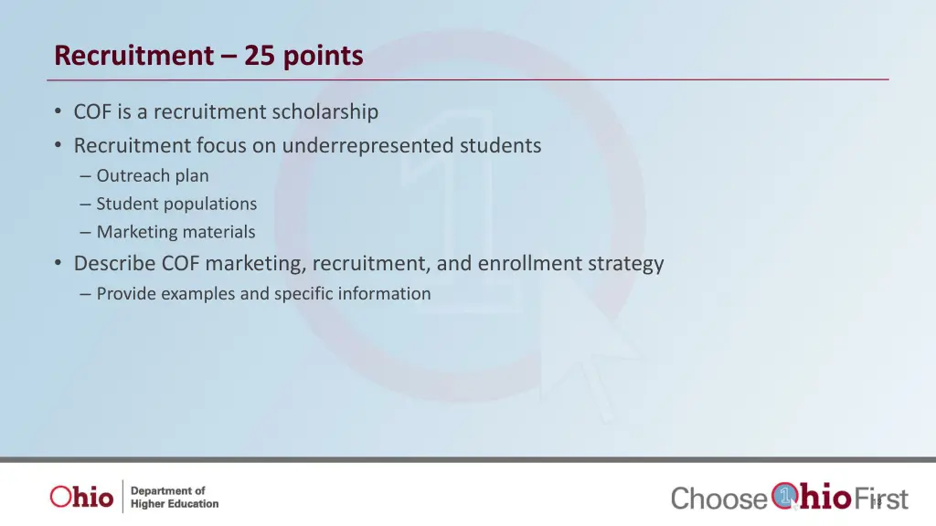 recruitment 25 points