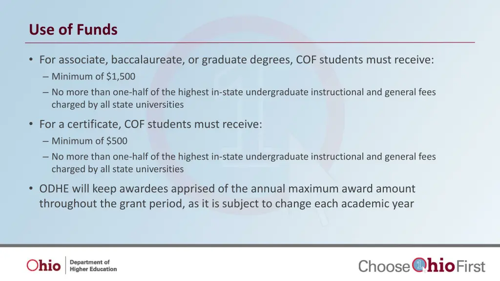 use of funds 1