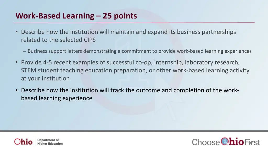 work based learning 25 points 1