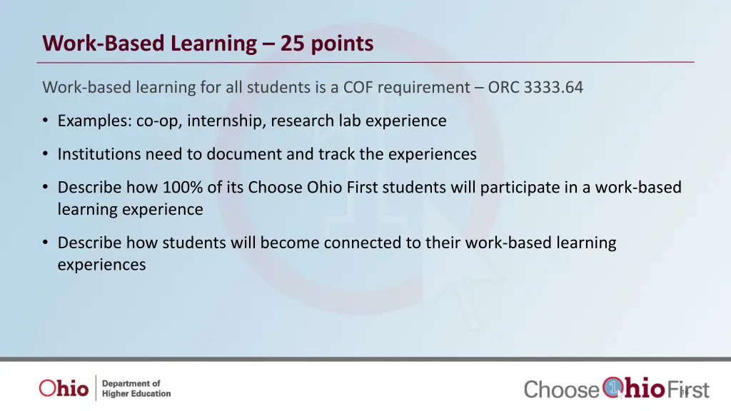 work based learning 25 points