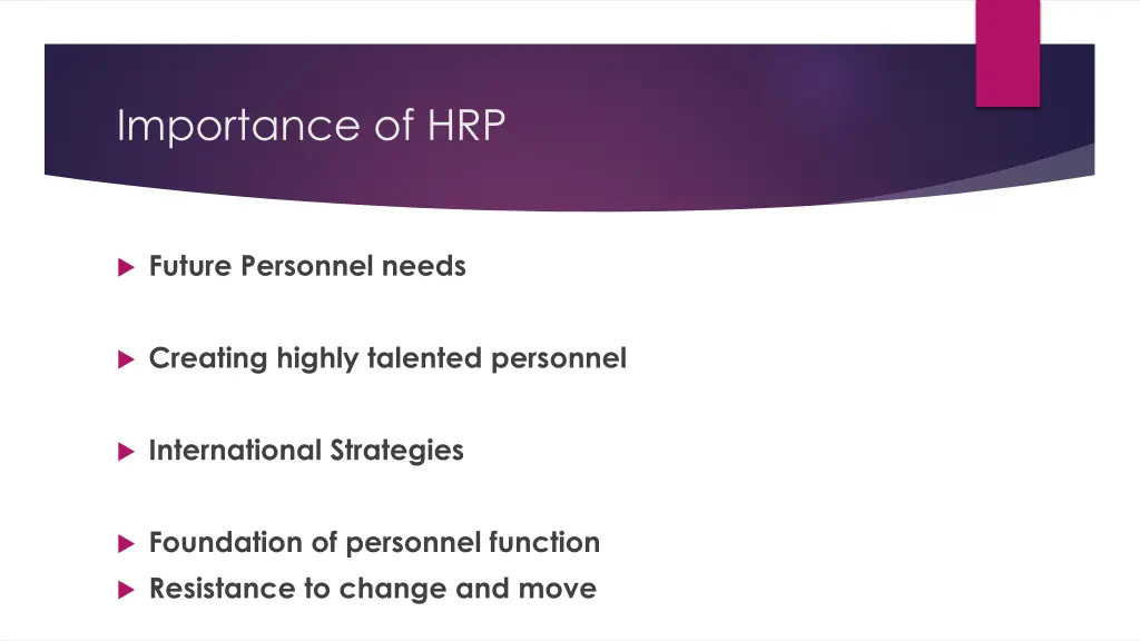 importance of hrp