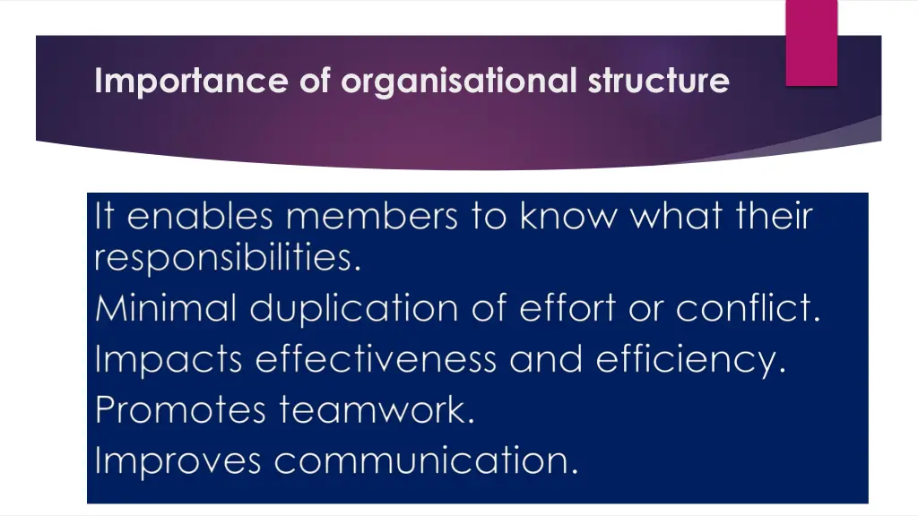 importance of organisational structure