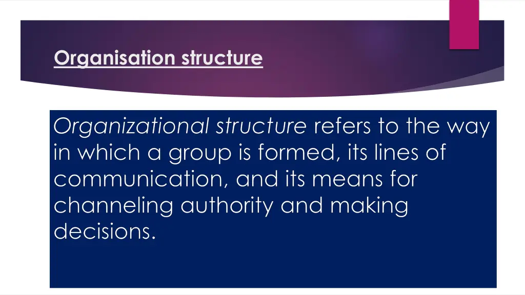 organisation structure