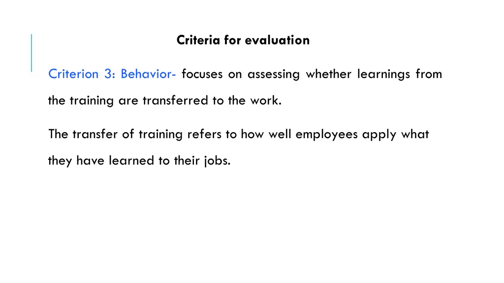 criteria for evaluation 2