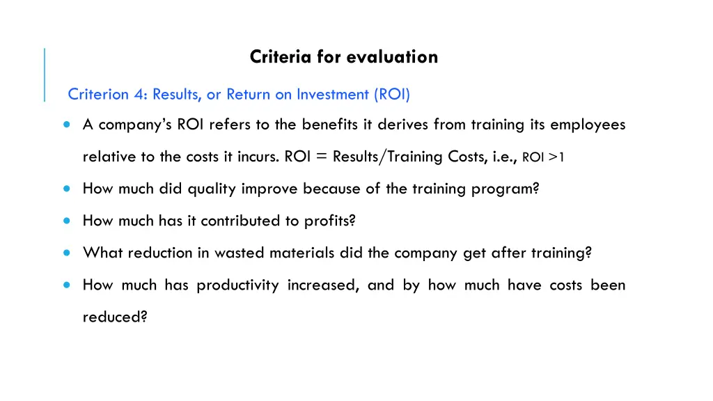 criteria for evaluation 3
